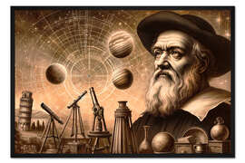 Gerahmter Kunstdruck Sterne und Wissenschaft: Galileo Galileis Erkundungen