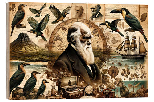 Quadro de madeira A Tribute to Charles Darwin's Legacy