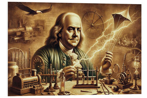 Foam board print Benjamin Franklin's Electrifying Legacy