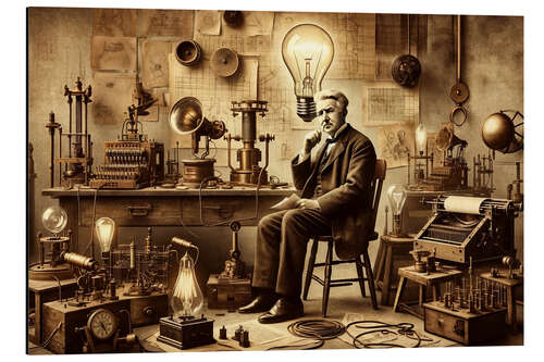 Cuadro de aluminio Thomas Edison's Glowing Vision of the Future