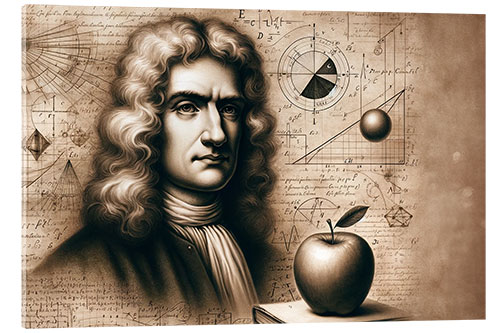 Akrylbillede Isaac Newton and his apple