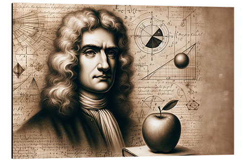 Stampa su alluminio Isaac Newton and his apple