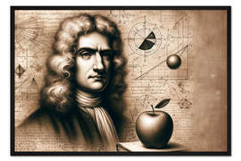 Gerahmter Kunstdruck Isaac Newton und sein Apfel