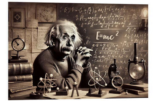 Foam board print E=mc²: Albert Einstein's theory of relativity