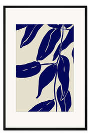 Gerahmter Kunstdruck Blaue Blätter