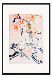 Gerahmter Kunstdruck Tischstillleben