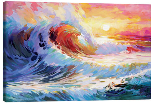 Canvas print Colourful Ocean Waves in California