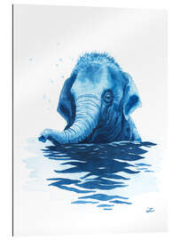 Cuadro de plexi-alu Baby Elephant Taking a Bath