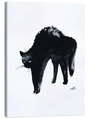 Canvas print Hissing Black Cat