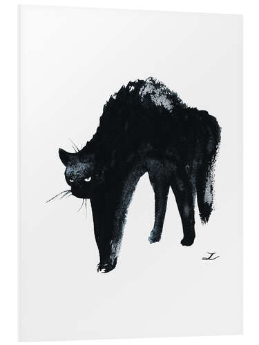 Foam board print Hissing Black Cat