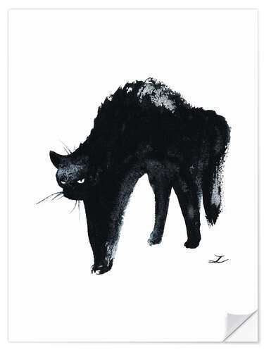 Vinilo para la pared Hissing Black Cat