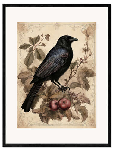 Kehystetty taidepainatus Gothic raven