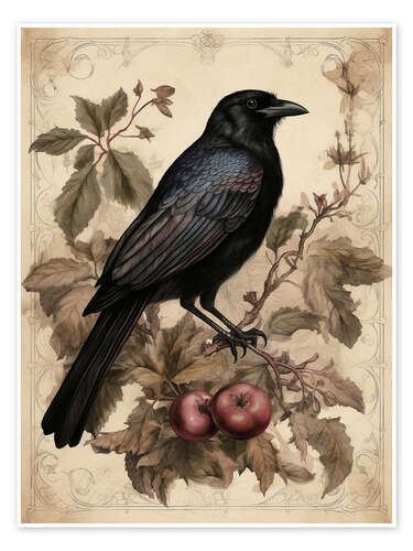 Poster Gothic raven