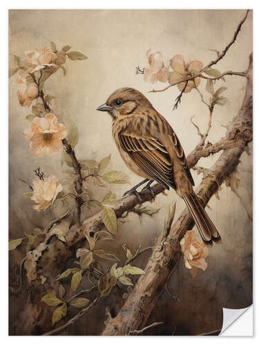 Wall sticker Vintage Sparrow