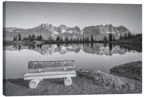 Canvastavla Favorite spot on Astbergsee with a view of the Wilder Kaiser