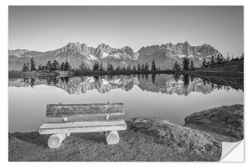 Wall sticker Favorite spot on Astbergsee with a view of the Wilder Kaiser