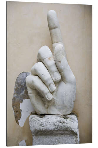 Aluminiumsbilde Hand of the Colossal statue of Constantine, Capitoline Museums, Rome