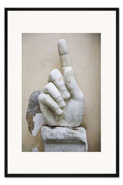 Gerahmter Kunstdruck Hand der Kolossalstatue von Konstantin, Kapitolinische Museen, Rom