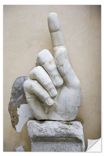 Naklejka na ścianę Hand of the Colossal statue of Constantine, Capitoline Museums, Rome