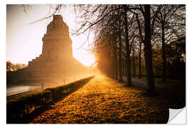 Selvklebende plakat Morning Sun at the Battle of the Nations Monument