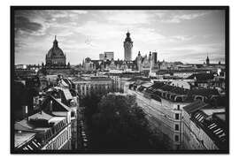 Gerahmter Kunstdruck Leipzig Stadtpanorama III
