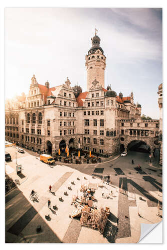 Självhäftande poster Leipzig New Town Hall, Burgplatz