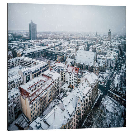 Aluminium print Snowy Leipzig