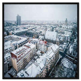 Gerahmter Kunstdruck Verschneites Leipzig