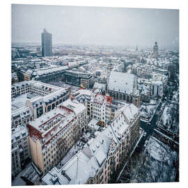 Foam board print Snowy Leipzig