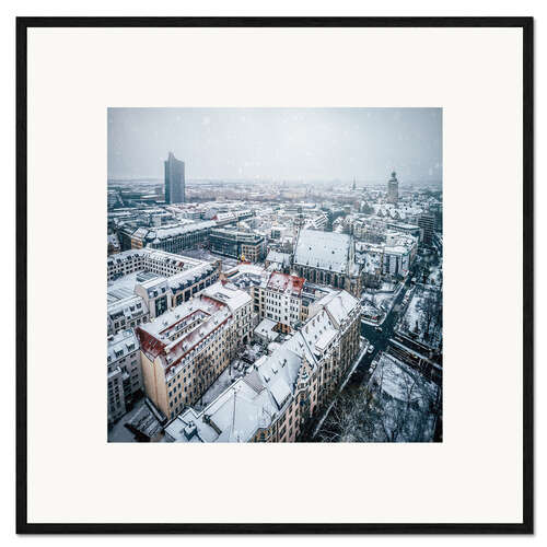 Gerahmter Kunstdruck Verschneites Leipzig