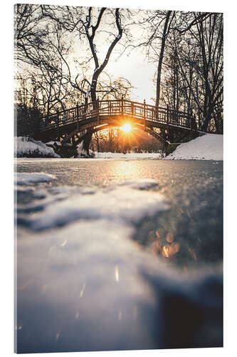 Akrylglastavla Johannapark Wooden Bridge, Leipzig I