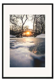 Gerahmter Kunstdruck Holzbrücke Johannapark, Leipzig I