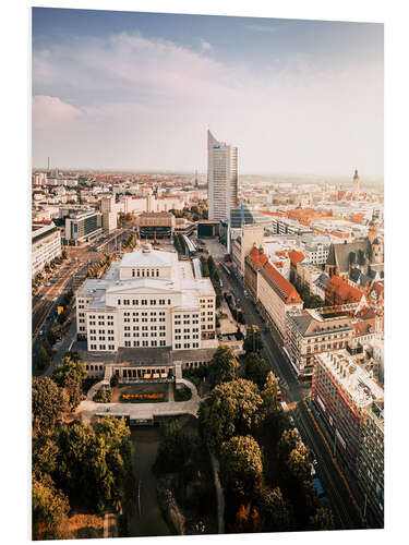 Hartschaumbild Luftbild Leipzig, Zentrum