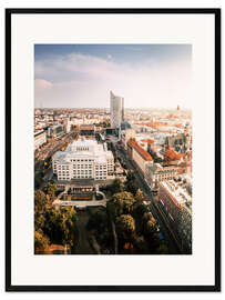 Gerahmter Kunstdruck Luftbild Leipzig, Zentrum