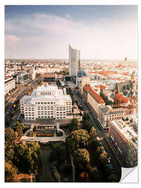 Selvklebende plakat Aerial View of Leipzig, Center