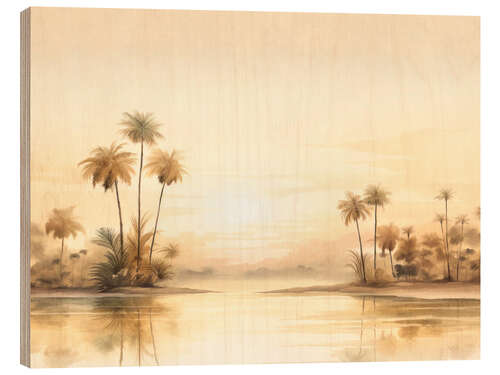 Wood print Tropical Sunset