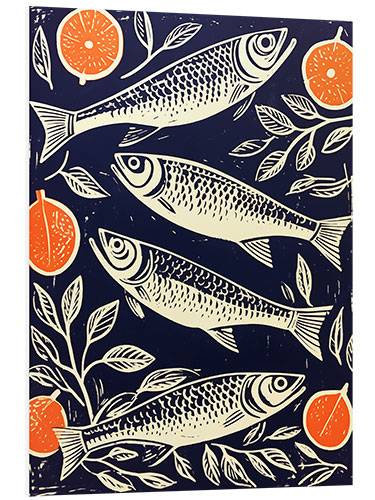 Print på skumplade Four Portuguese Vintage Sardines