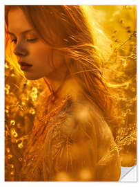 Selvklebende plakat Golden Hour Girl