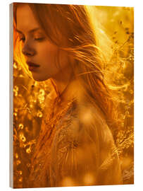 Wood print Golden Hour Girl