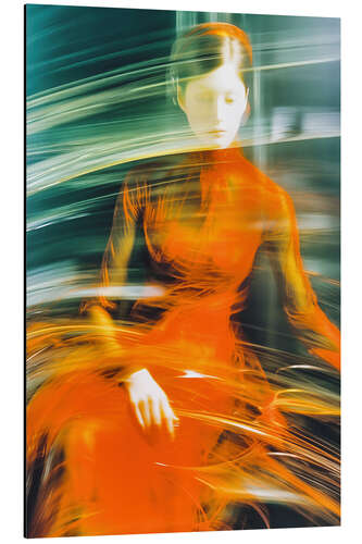 Alubild Dame in Orange