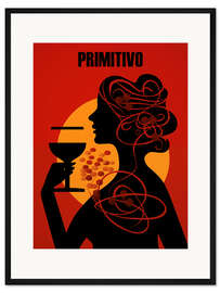 Gerahmter Kunstdruck Primitivo Rotwein