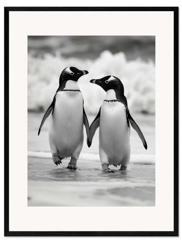Impresión de arte enmarcada Penguin couple