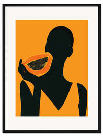 Gerahmter Kunstdruck Abstrakte Papaya Frau