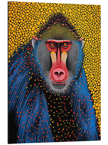 Alubild Abstraktes Mandrill-Porträt