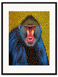 Framed art print Abstract mandrill portrait