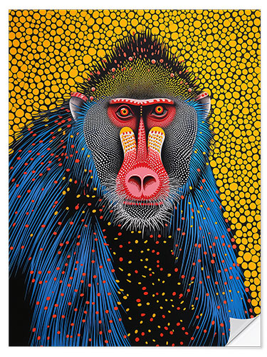 Vinilo para la pared Abstract mandrill portrait