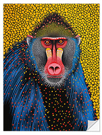 Wall sticker Abstract mandrill portrait