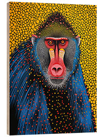 Holzbild Abstraktes Mandrill-Porträt