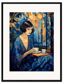 Inramat konsttryck Art Deco Café