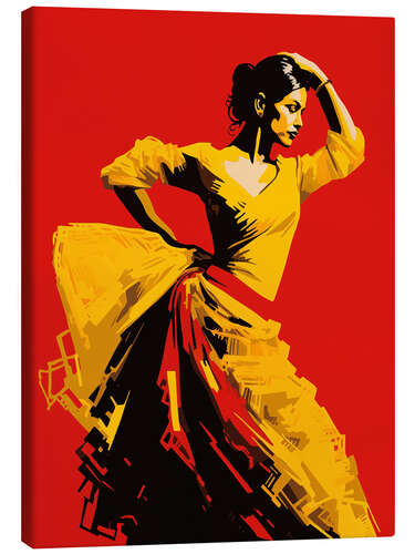 Canvas print Flamenco Dancer In Yellow Dress